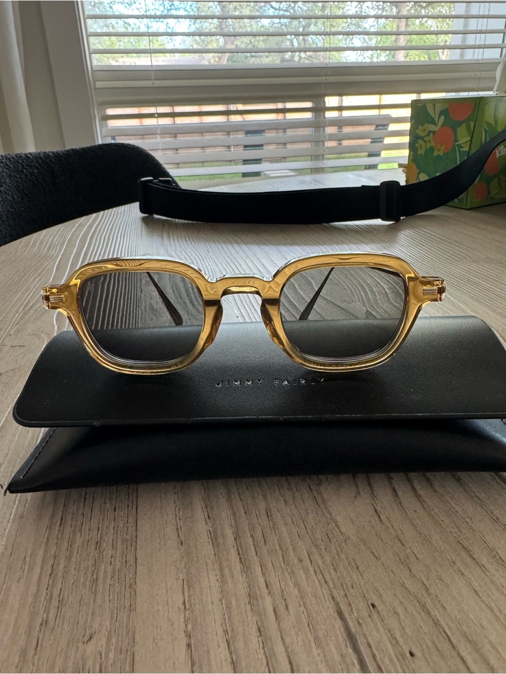 Jimmy Fairly Women's Amber Brown Square Sunglasses - Picture 2 of 4